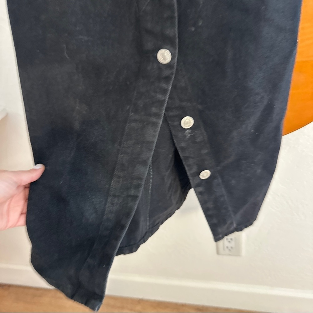 Topshop MOTO Black Denim Dress with Button Front Jumper - Picture 5 of 9